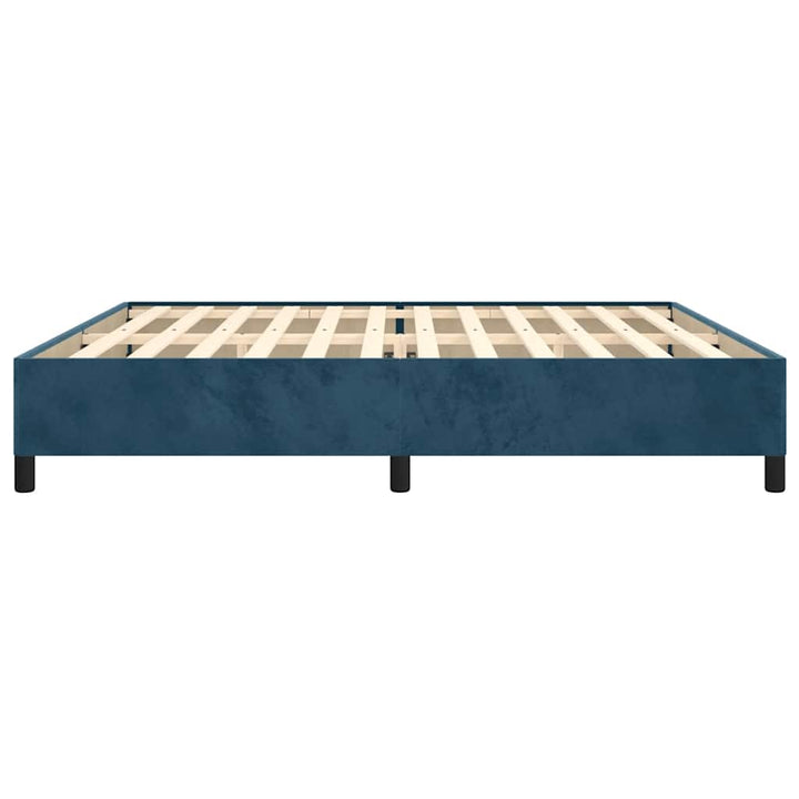 Sengeramme uden madras Mørkeblå 200x200 cm Fløjl