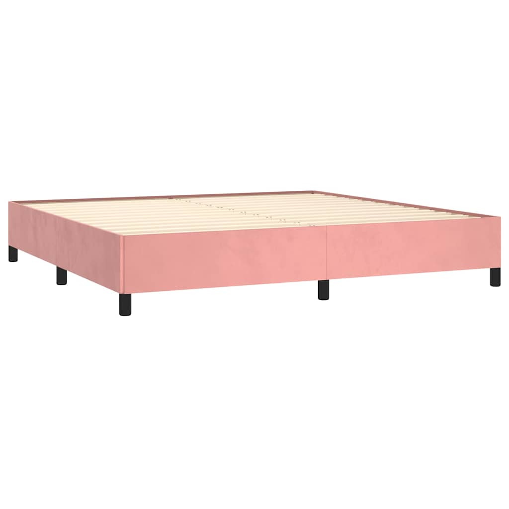 sengeramme uden madras 200x200 cm fløjl pink