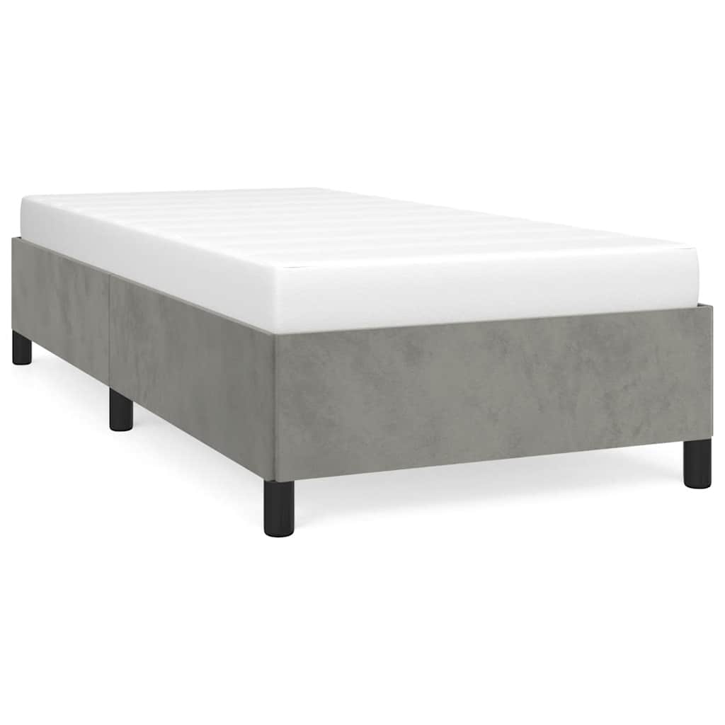 sengestel uden madras lysegrå 100x203 cm Twin XL fløjl