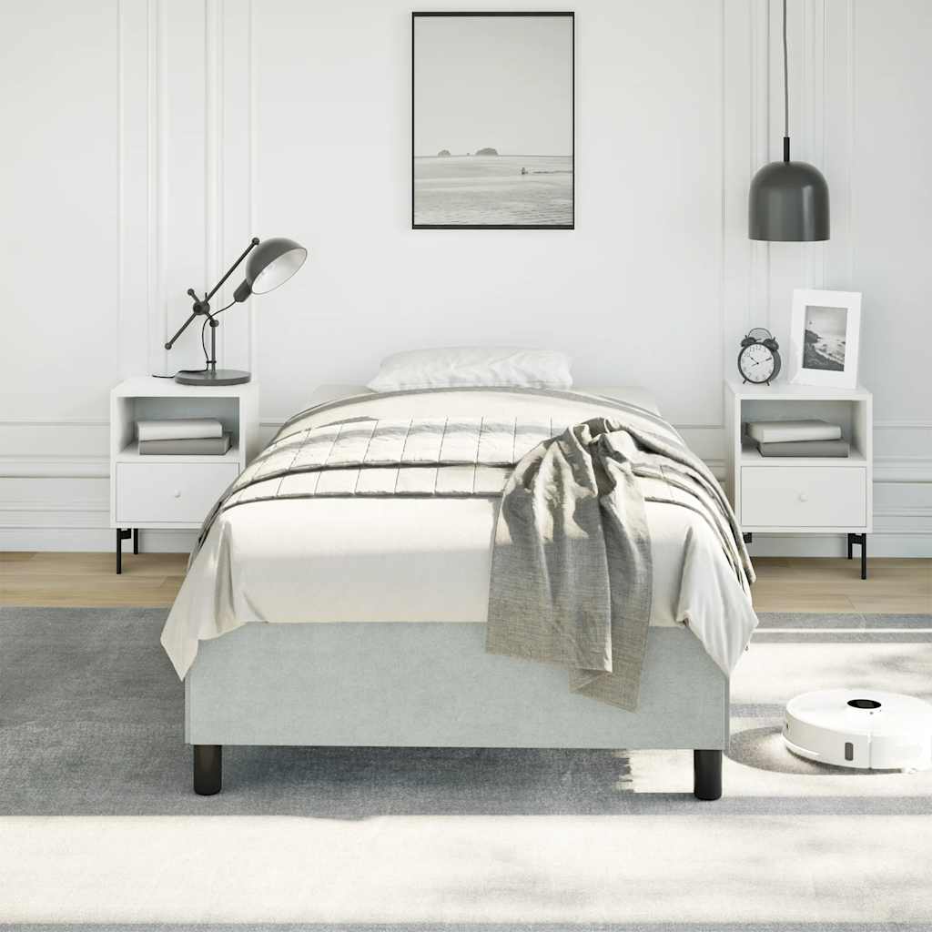 sengestel uden madras lysegrå 100x203 cm Twin XL fløjl