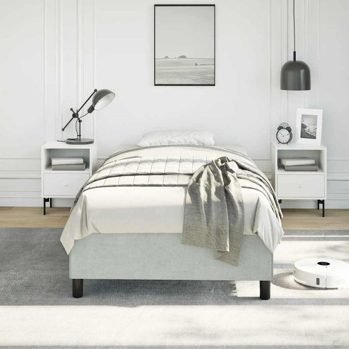 sengestel uden madras lysegrå 100x203 cm Twin XL fløjl
