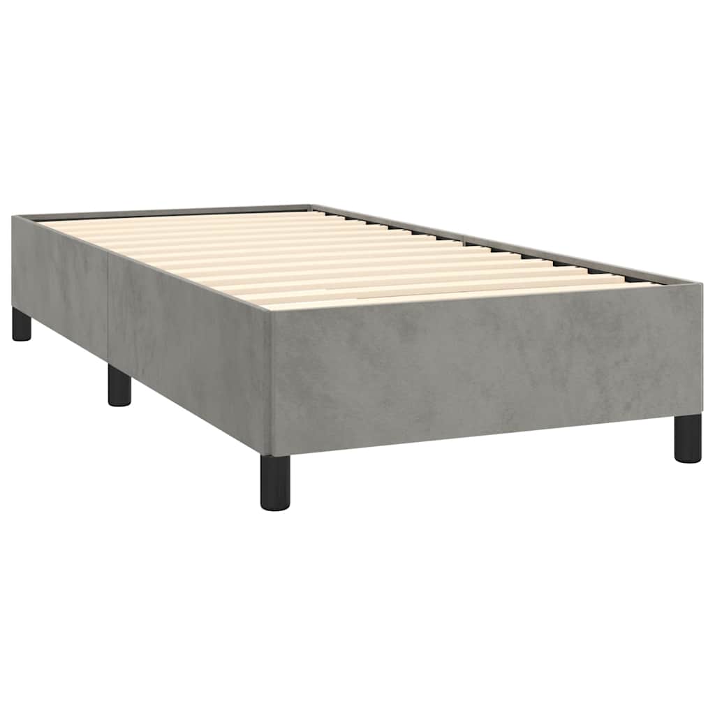 sengestel uden madras lysegrå 100x203 cm Twin XL fløjl