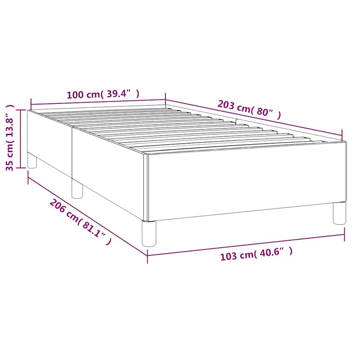 sengestel uden madras lysegrå 100x203 cm Twin XL fløjl
