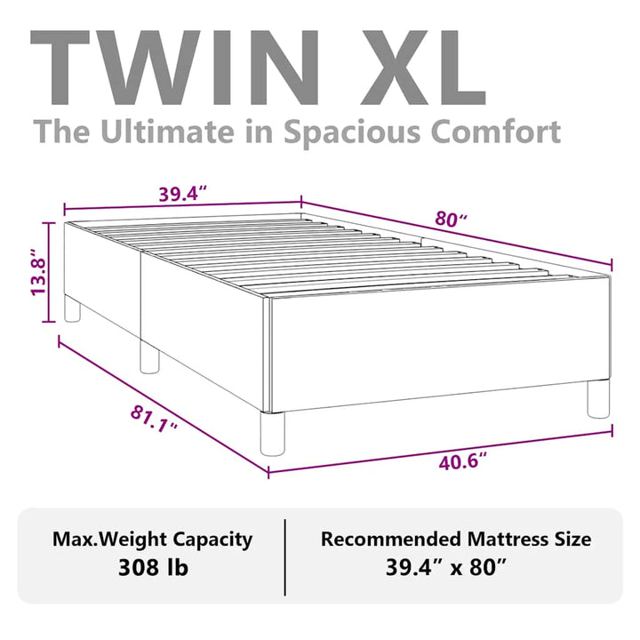 sengestel uden madras lysegrå 100x203 cm Twin XL fløjl