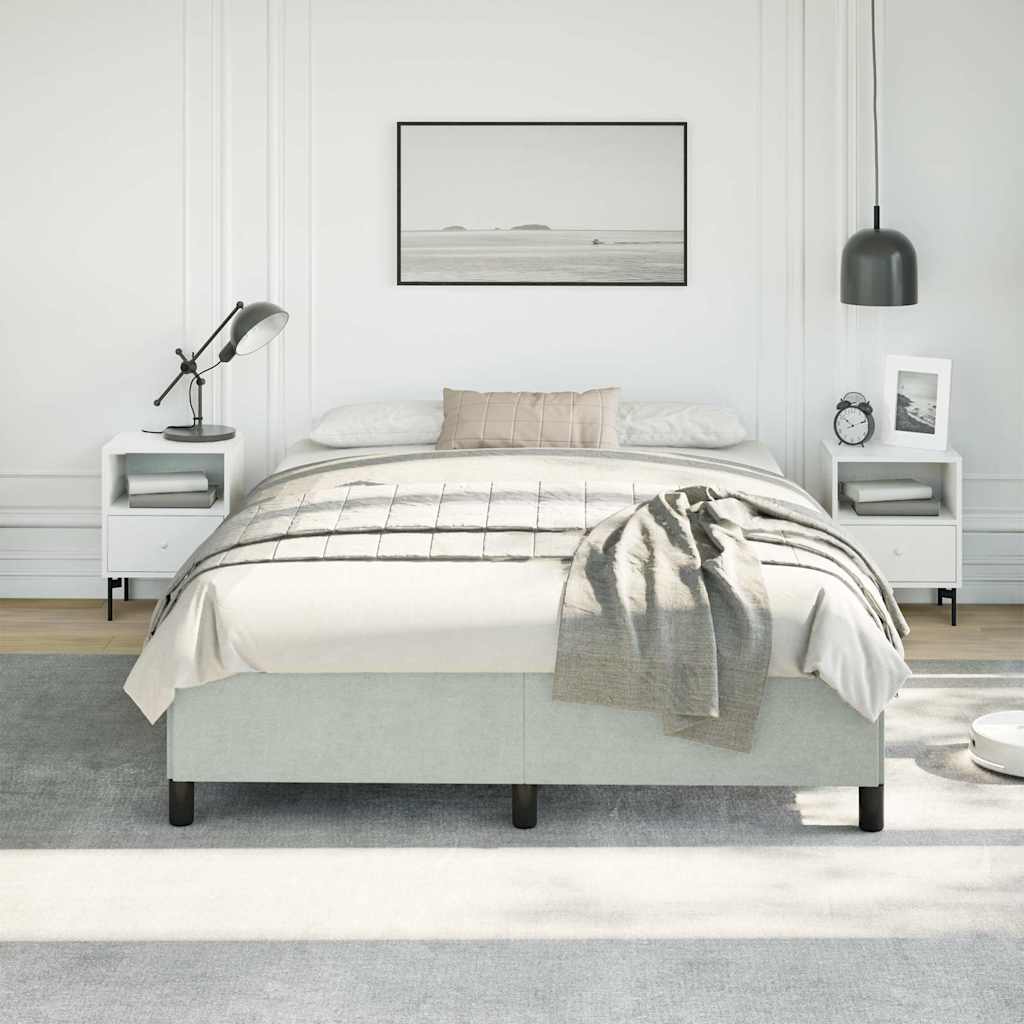 sengestel uden madras lysegrå 137x190 cm fuldfløjl