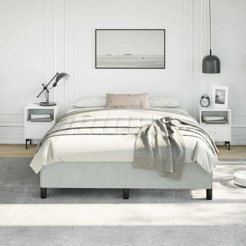 sengestel uden madras lysegrå 152x203 cm queen size velour