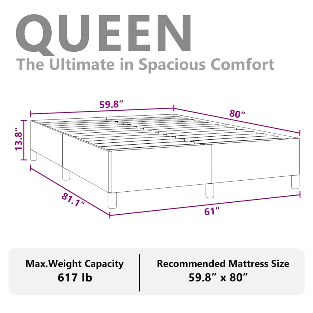 sengestel uden madras lysegrå 152x203 cm queen size velour
