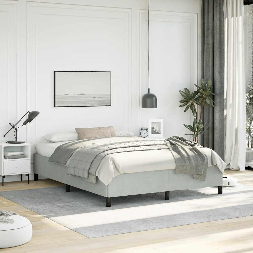 sengestel uden madras lysegrå 152x203 cm queen size velour