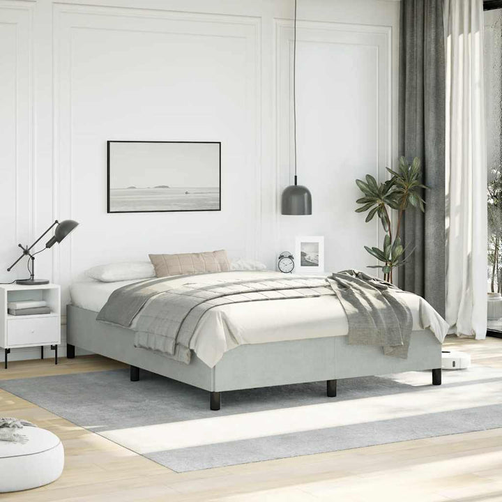 sengestel uden madras lysegrå 152x203 cm queen size velour