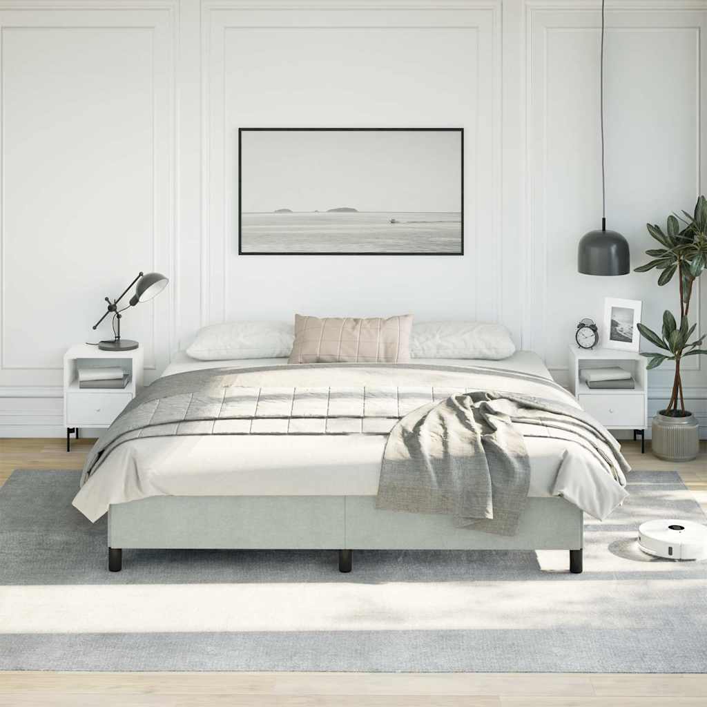 sengestel uden madras lysegrå 193x203 cm kingsize velour