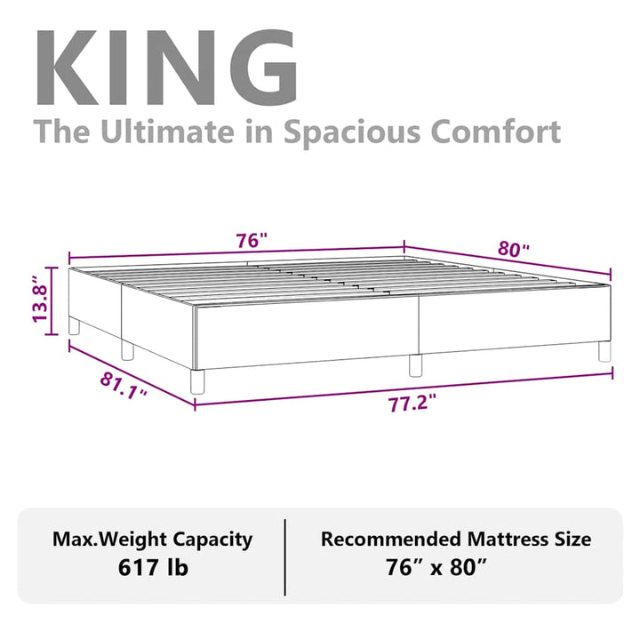 sengestel uden madras lysegrå 193x203 cm kingsize velour