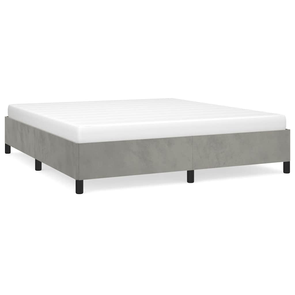 sengestel uden madras lysegrå California King velour