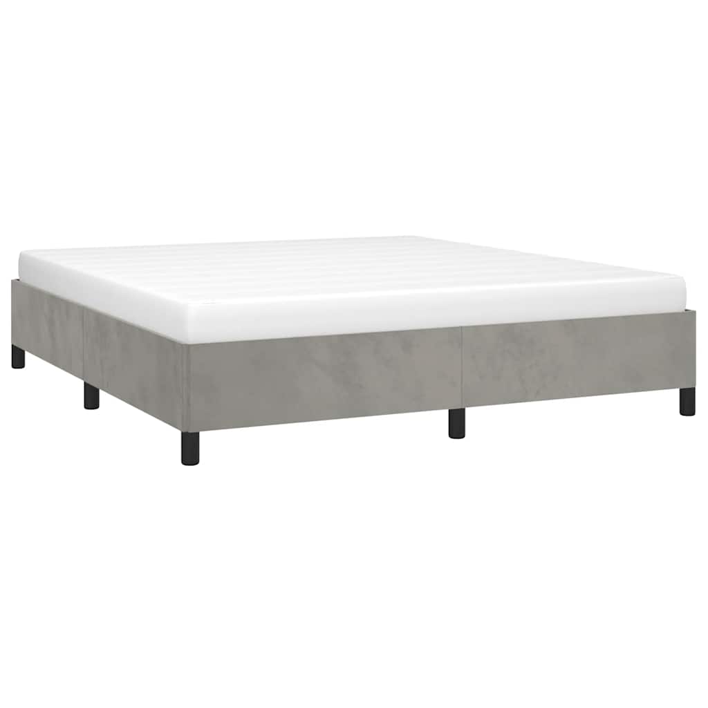 sengestel uden madras lysegrå California King velour