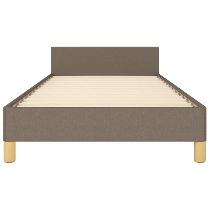 Sengeramme med hovedgærde uden madras Taupe 80x200 cm Stof