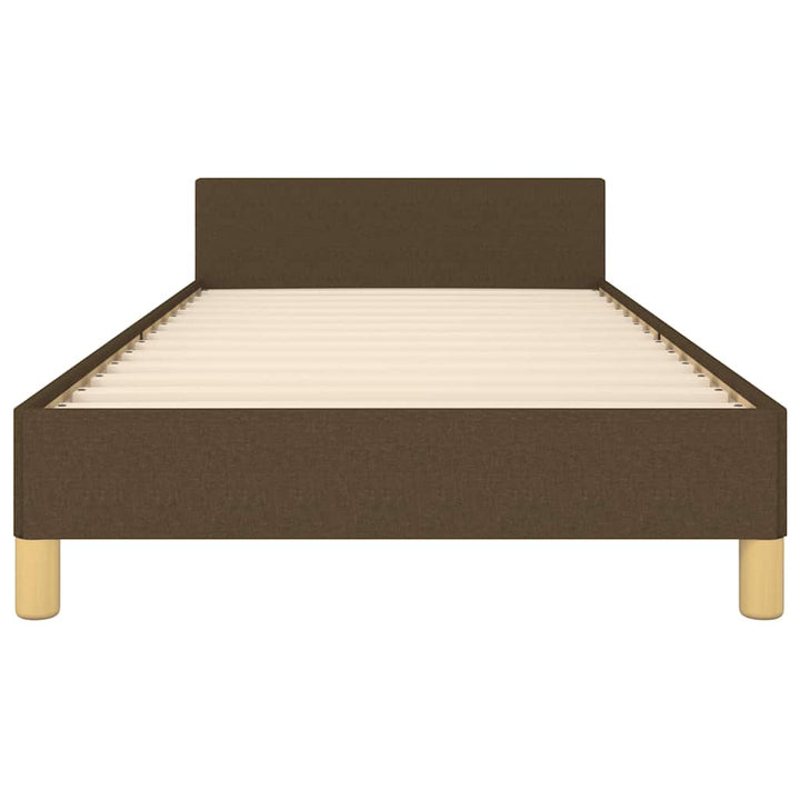 Sengeramme uden madras Mørkebrun 90x190 cm Stof