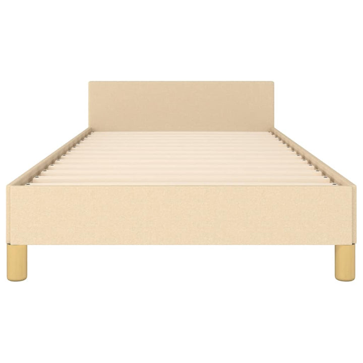 Sengeramme med hovedgærde uden madras Creme 90x200 cm Stof