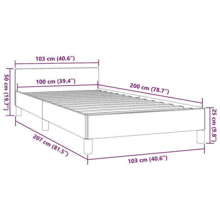 Sengeramme uden madras Taupe 100x200 cm Stof
