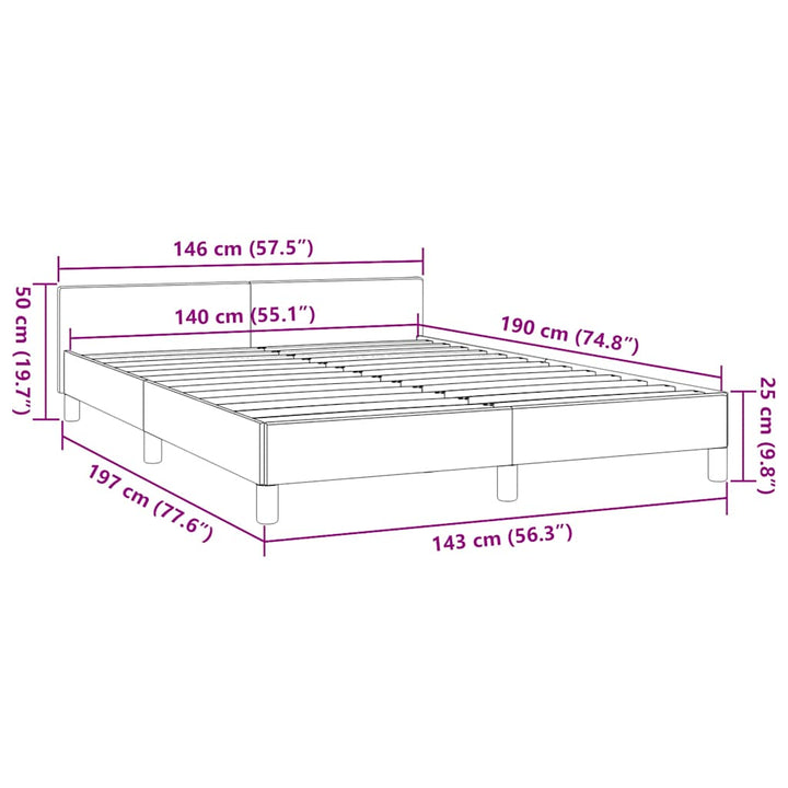 sengeramme uden madras 140x190 cm stof cremefarvet