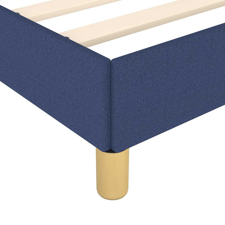 Sengeramme med hovedgærde uden madras Blå 140x200 cm Stof