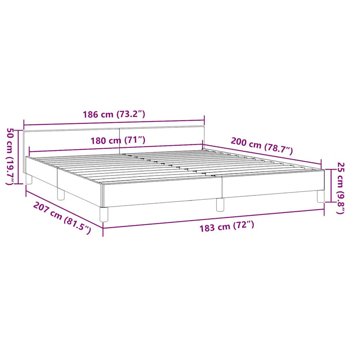 sengeramme uden madras 180x200 cm stof sort