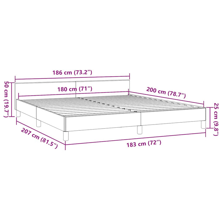 sengeramme uden madras 180x200 cm stof cremefarvet