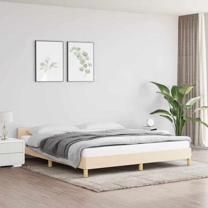 sengeramme uden madras 180x200 cm stof cremefarvet