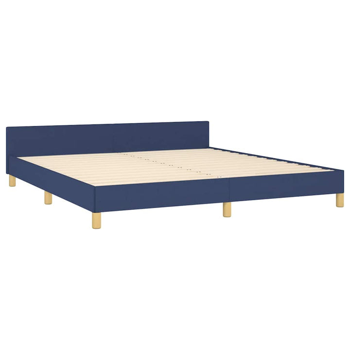 Sengeramme med hovedgærde uden madras Blå 180x200 cm Stof