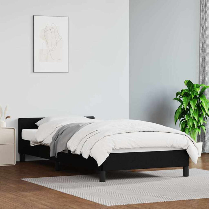 Sengeramme med hovedgærde uden madras Sort 80x200 cm