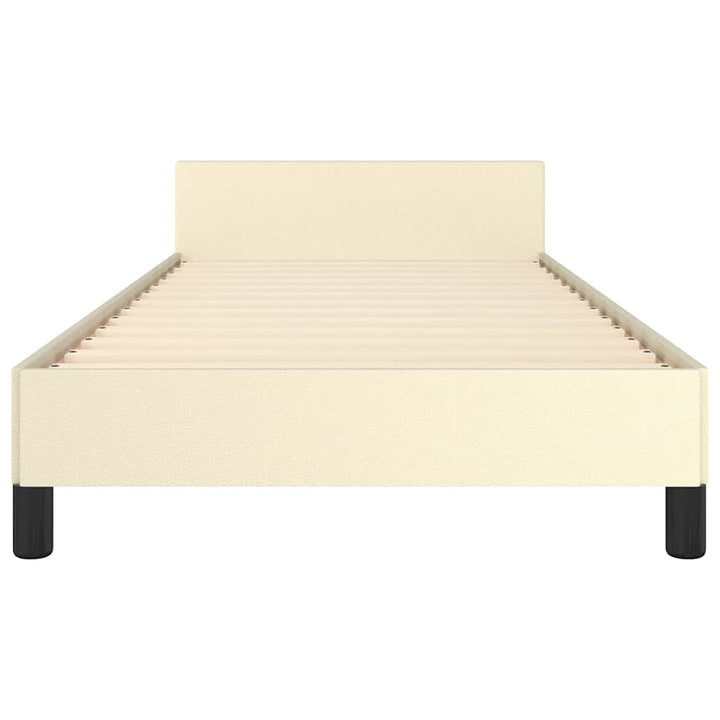 Sengeramme med hovedgærde uden madras Creme 80x200 cm