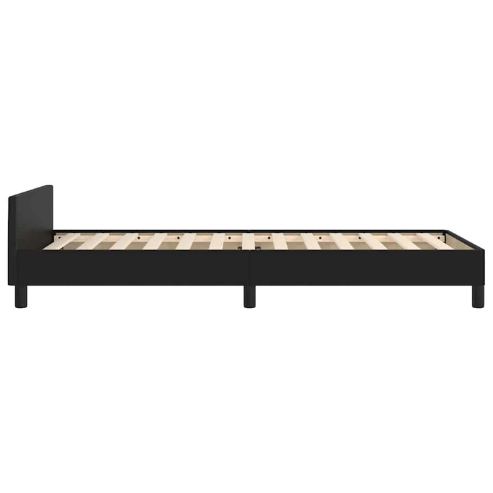 Sengeramme med hovedgærde uden madras Sort 90x200 cm