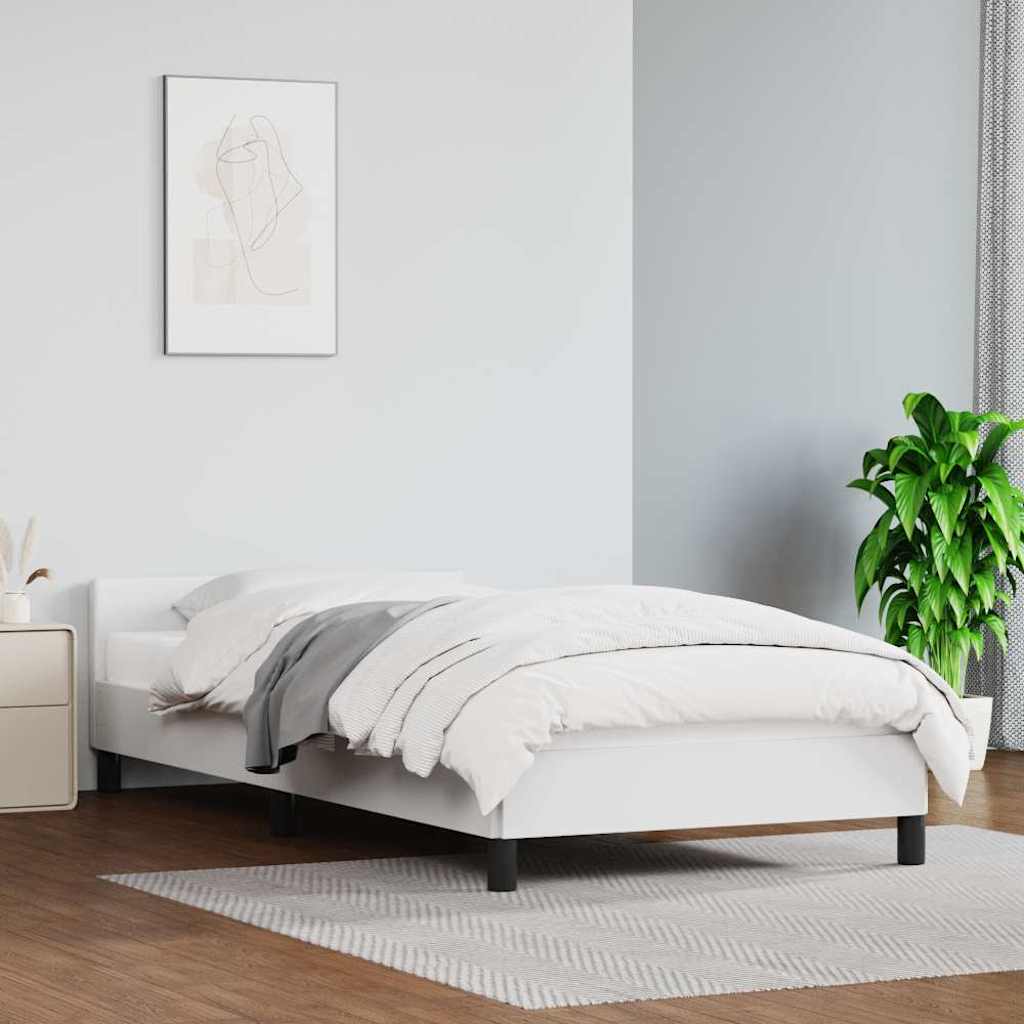 Sengeramme med hovedgærde uden madras Hvid 90x200 cm