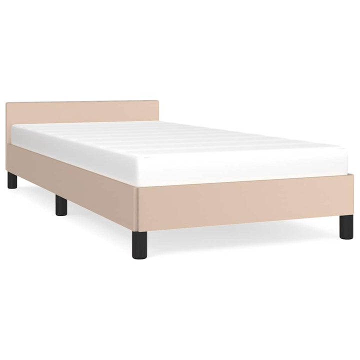 Sengeramme med hovedgærde uden madras Cappuccino 90x200 cm