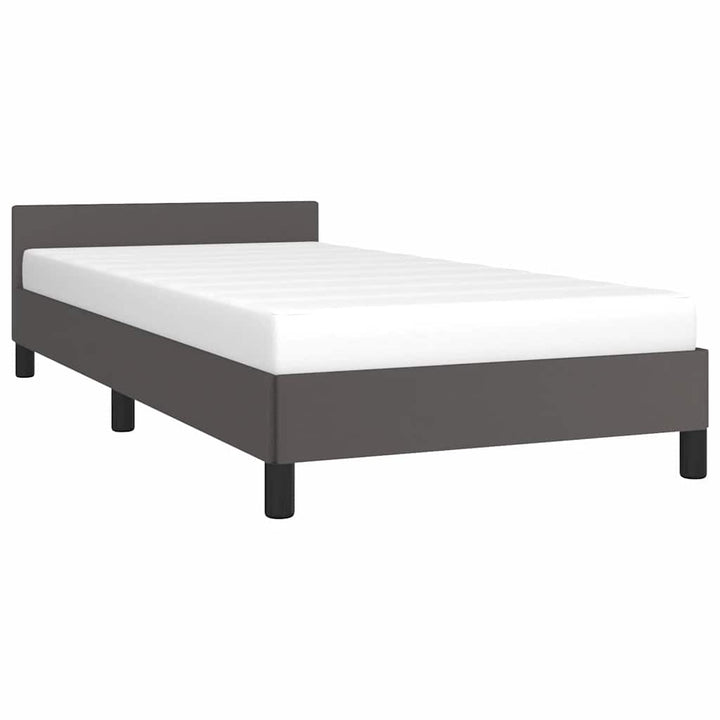 Sengeramme med hovedgærde uden madras Grå 100x200 cm