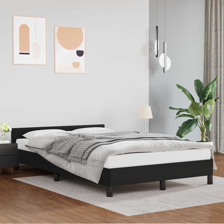 Sengeramme med hovedgærde uden madras Sort 120x200 cm