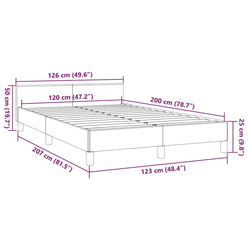 Sengeramme med hovedgærde uden madras Hvid 120x200 cm