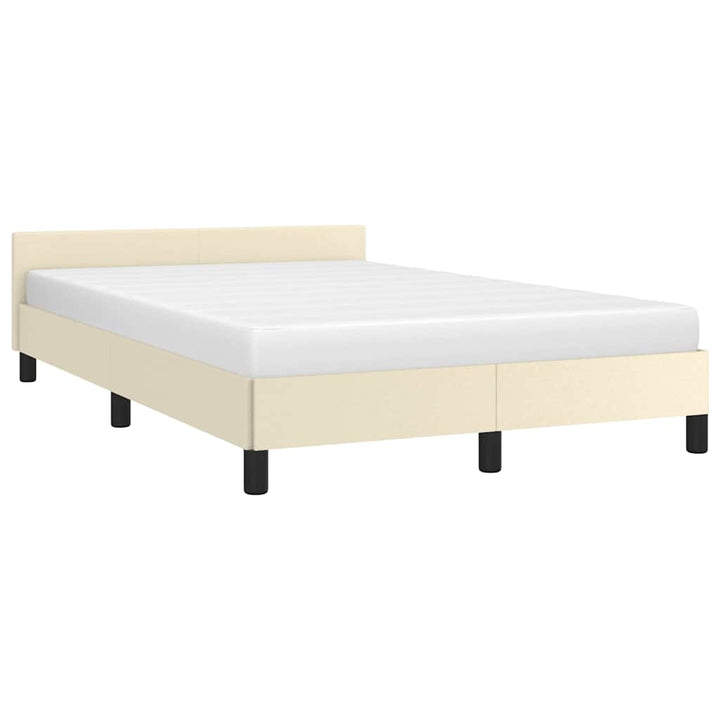 Sengeramme med hovedgærde uden madras Creme 120x200 cm