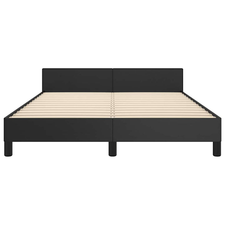 Sengeramme med hovedgærde uden madras Sort 140x190 cm