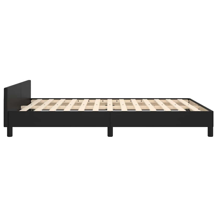 Sengeramme med hovedgærde uden madras Sort 140x190 cm