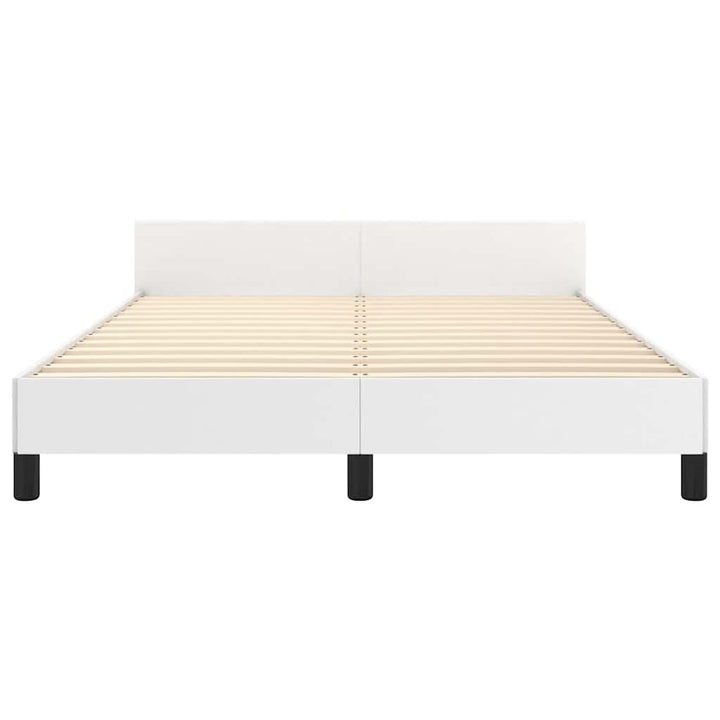 Sengeramme med hovedgærde uden madras Hvid 140x190 cm