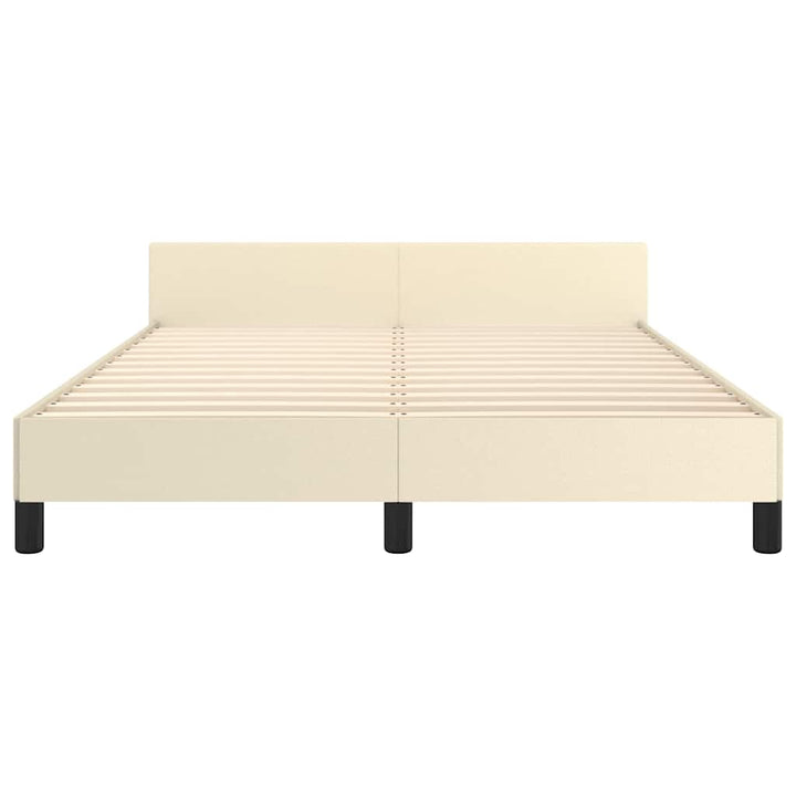 Sengeramme med hovedgærde uden madras Creme 140x190 cm