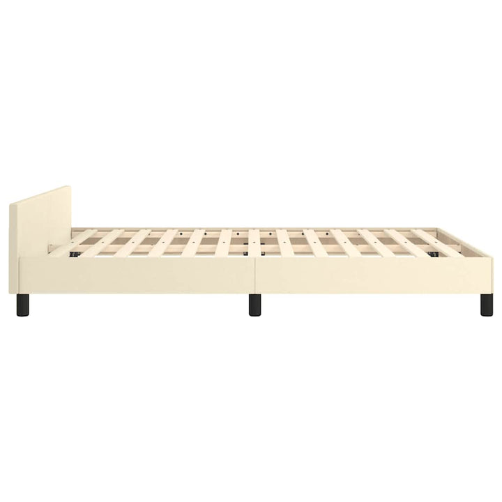 Sengeramme med hovedgærde uden madras Creme 140x190 cm