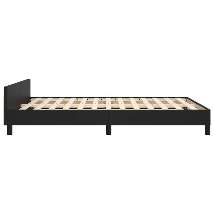 Sengeramme med hovedgærde uden madras Sort 140x200 cm