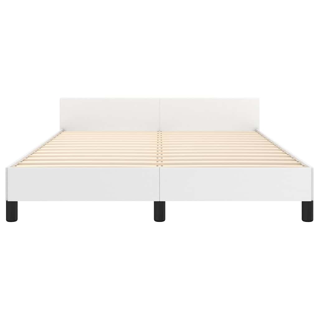 Sengeramme med hovedgærde uden madras Hvid 140x200 cm