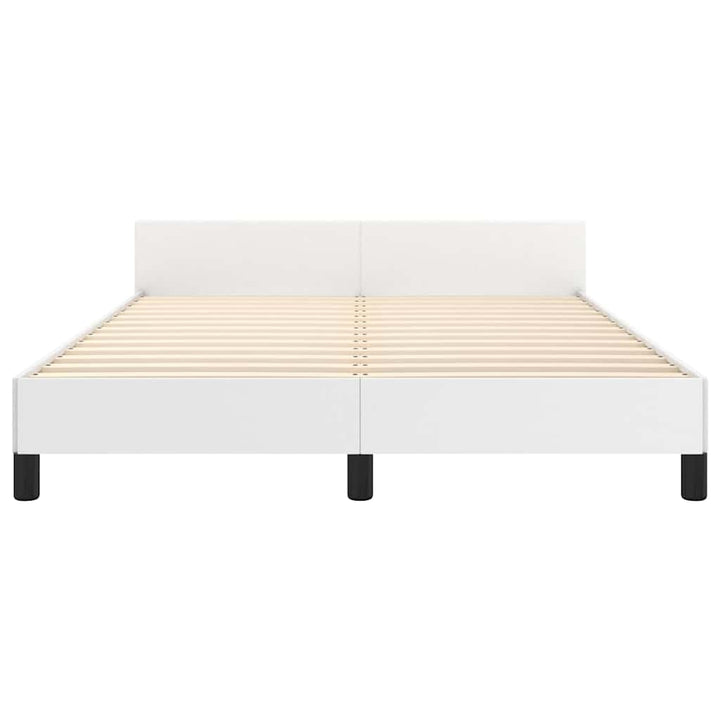 Sengeramme med hovedgærde uden madras Hvid 140x200 cm