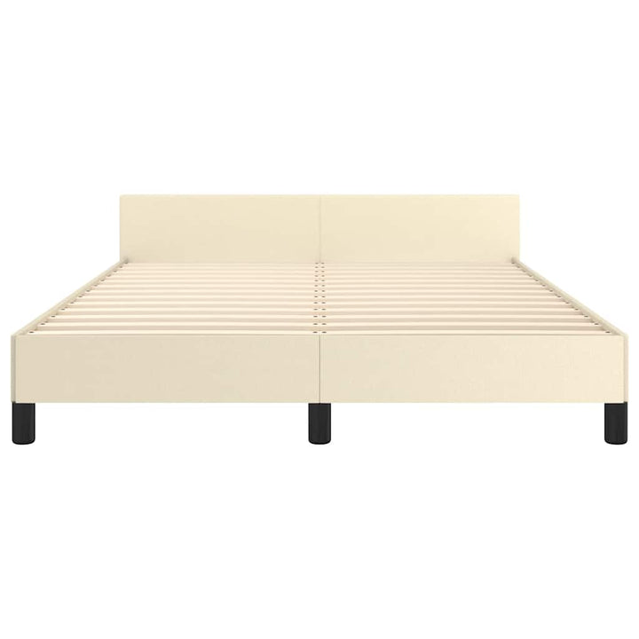 Sengeramme med hovedgærde uden madras Creme 140x200 cm