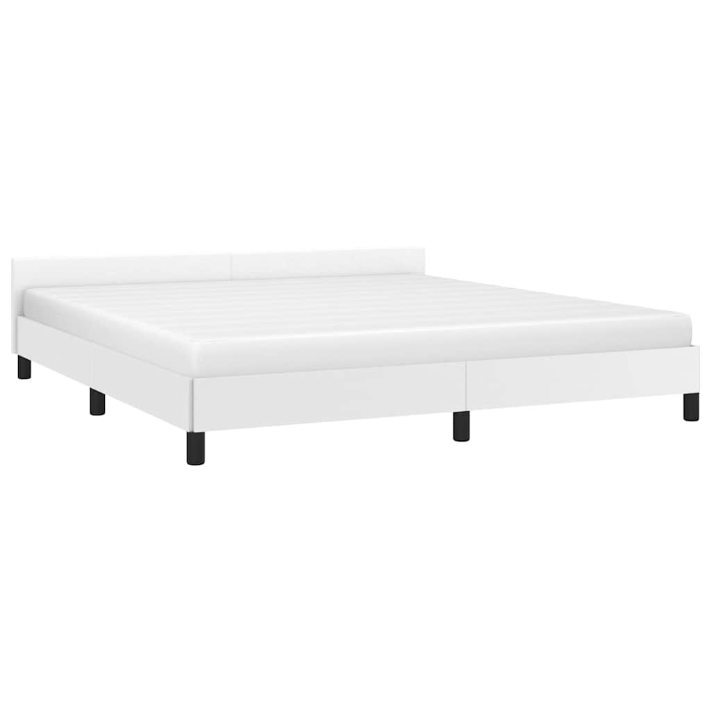 Sengeramme med hovedgærde uden madras Hvid 160x200 cm