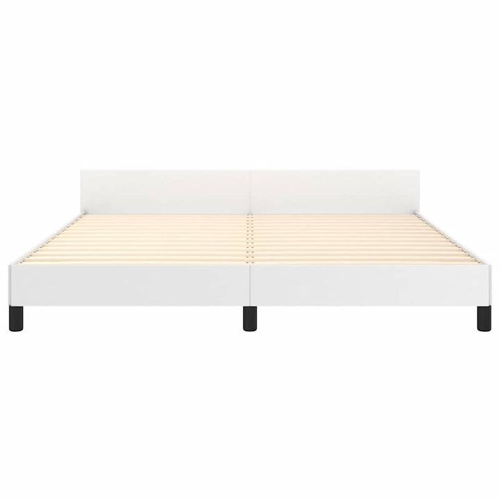 Sengeramme med hovedgærde uden madras Hvid 160x200 cm