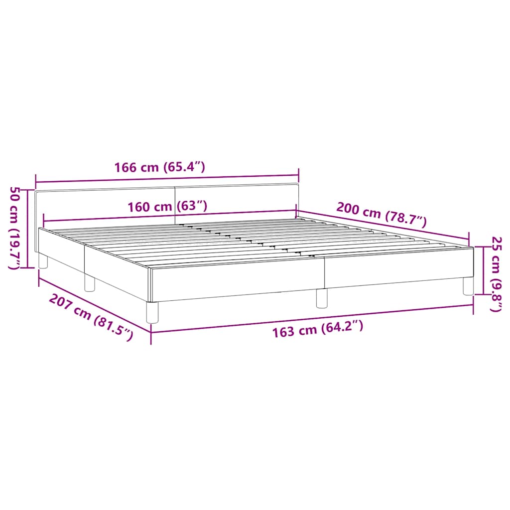 Sengeramme med hovedgærde uden madras Hvid 160x200 cm