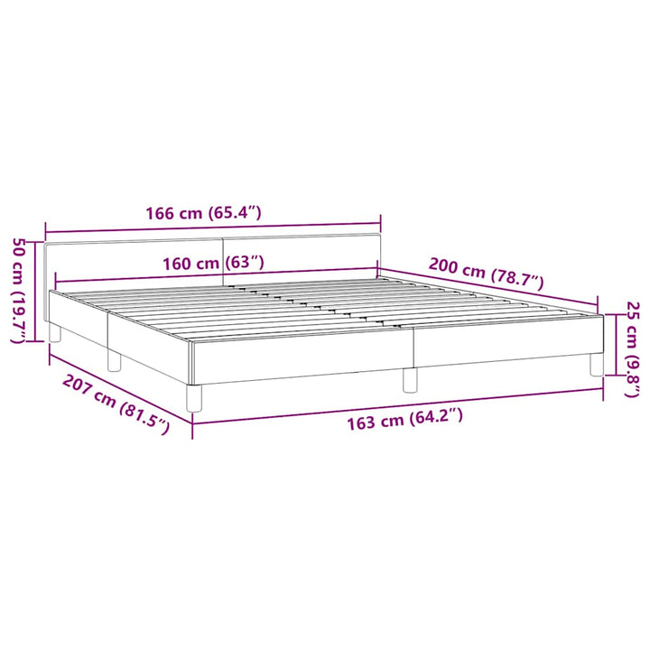 Sengeramme med hovedgærde uden madras Hvid 160x200 cm
