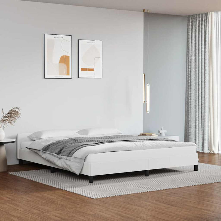 Sengeramme med hovedgærde uden madras Hvid 160x200 cm